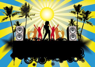 Party Flyer Blue Beach Sky clipart