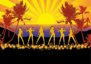 Sunset Beach Party clipart