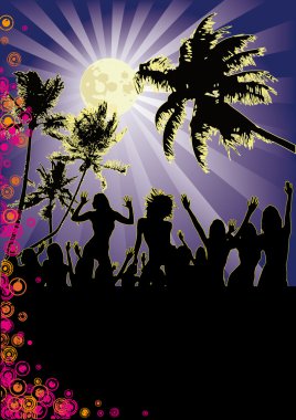 Full Moon Beach Party clipart