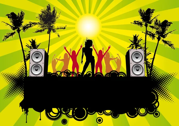 Retro Beach Party Flyer Ibiza — Stock vektor