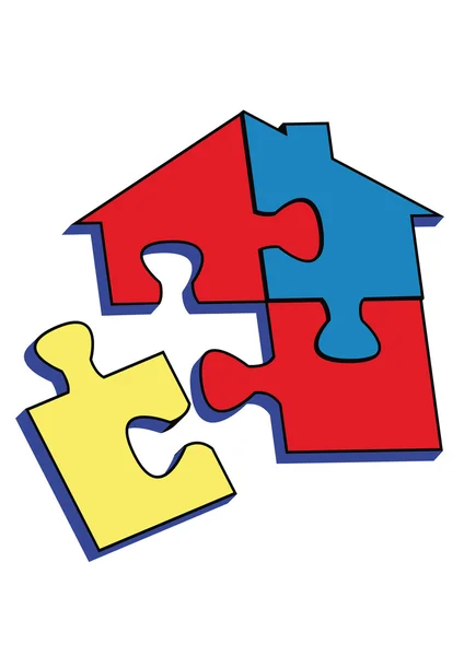 Puzzle dům — Stockový vektor