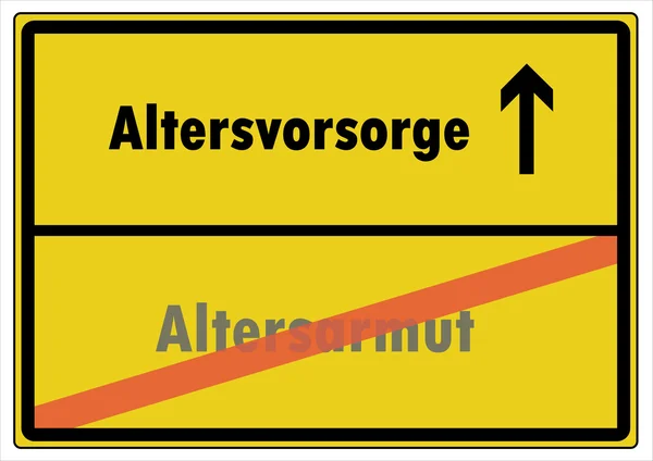 Panneau routier allemand - Altersvorsorge — Image vectorielle