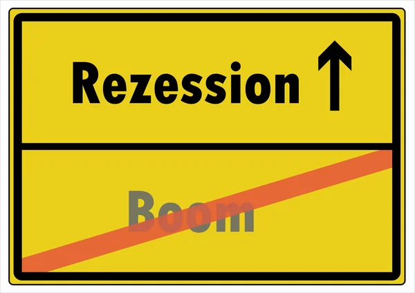 Немецкий дорожный знак - Рецессия — стоковый вектор