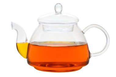 Glass teapot with tea clipart