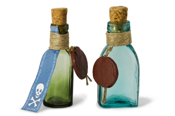 Бутылки антикварного аптекаря — стоковое фото