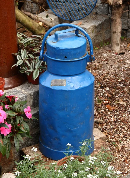 stock image Old blue milk jug