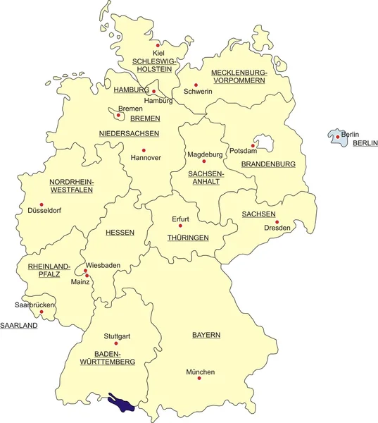ドイツ地図 — ストックベクタ