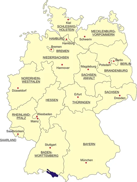 Kaart van Duitsland — Stockvector