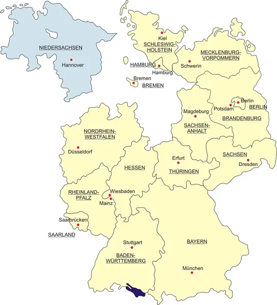 Carte de l'Allemagne — Image vectorielle