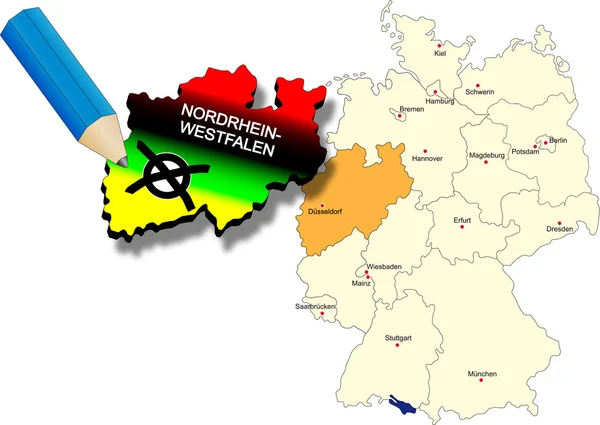 North Rhine-Westphalia state election — Stok Vektör