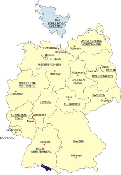 독일 지도 — 스톡 벡터