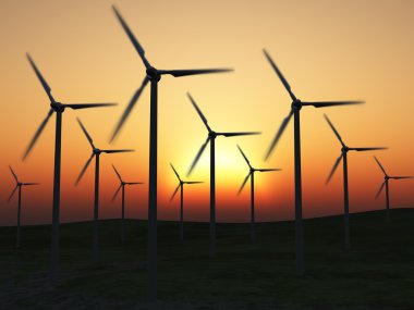 Wind power stations clipart