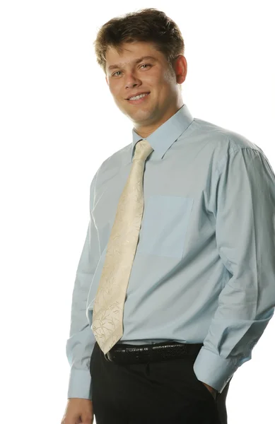 The young businessman isolated on a whit — Stock Photo, Image