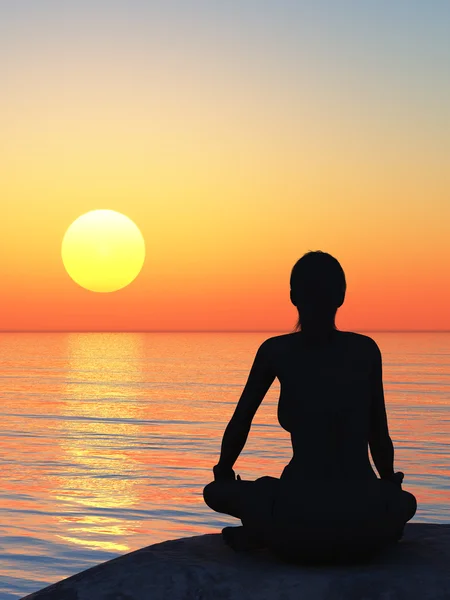 stock image The women in a pose of a lotus