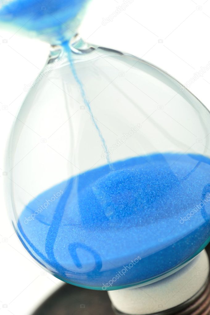 Sand-glass on dollars blue tone