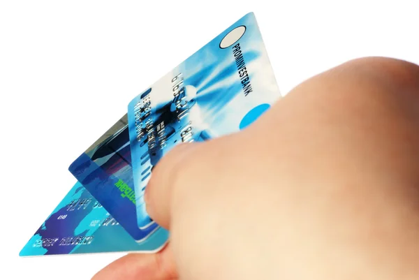 남자의 손에 신용 카드 — 스톡 사진