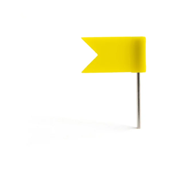 Bandiera uno spillo giallo — Foto Stock