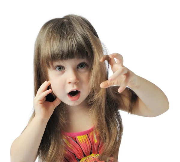 Gesticulate little girl — Stock Photo, Image