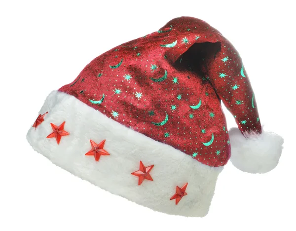 Santa hoed met ornament nachtelijke hemel — Stockfoto