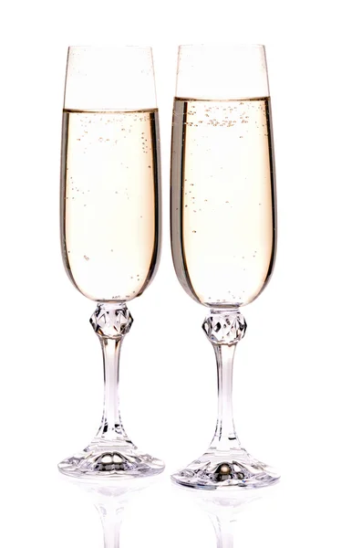 Copo de vinho com champanhe — Fotografia de Stock