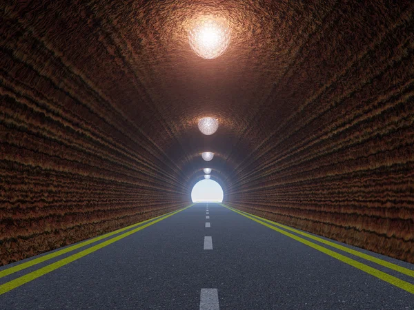 Tunnel e strada asfaltata — Foto Stock