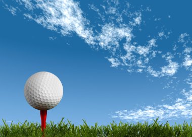 için yeşil çim üzerinde bir golf topu