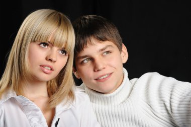 Young enamoured pair clipart