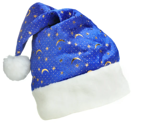 Hat santa med prydnad natthimlen — Stockfoto