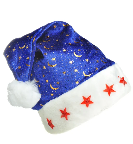 Hat Santa with ornament night sky — Stock Photo, Image