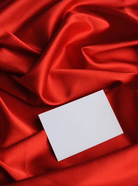 Note on red silk — Stock Photo, Image