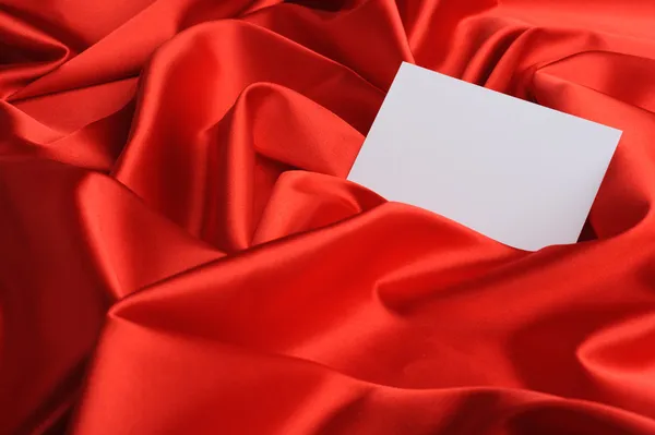 Note on red silk — Stock Photo, Image