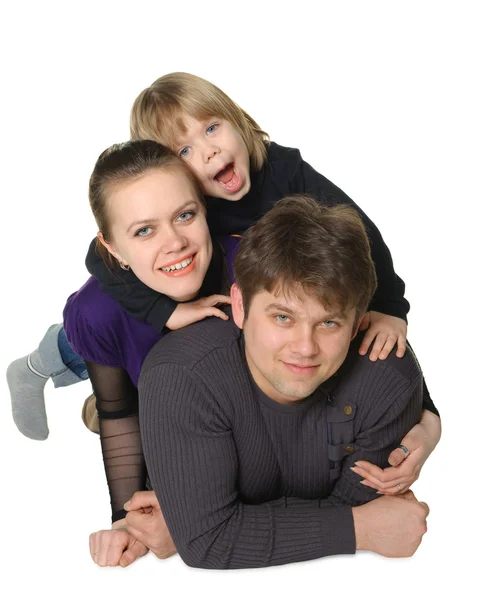 Szczęśliwa rodzina mama, tata, syn — Zdjęcie stockowe