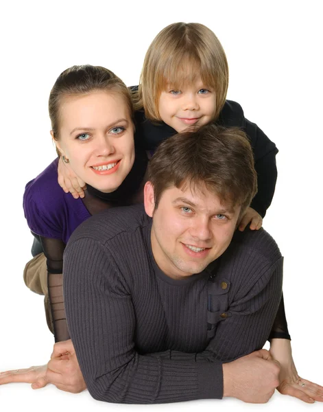 Happy family mum, the daddy, the son — Stock Photo, Image