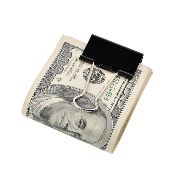 Pakiet dolarów na białym tle — Zdjęcie stockowe
