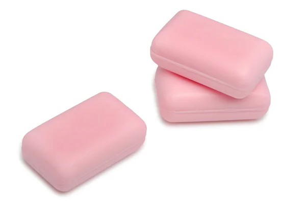 Tre tvålar av rosa färg — Stockfoto