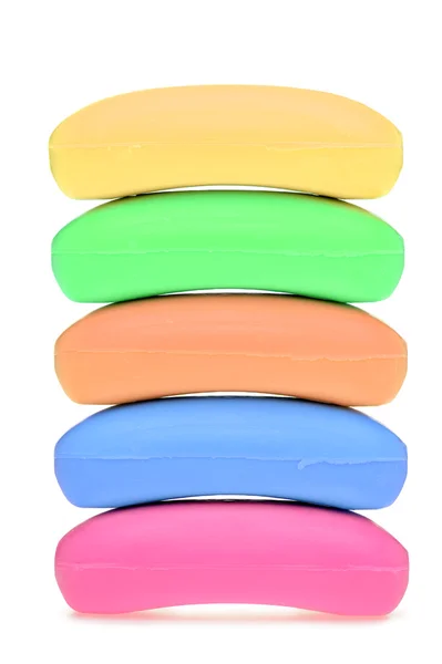 Set of slices of soap of different color — Stock Photo, Image