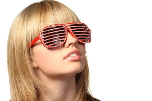 The girl in stylish sunglasses — Stock Photo, Image