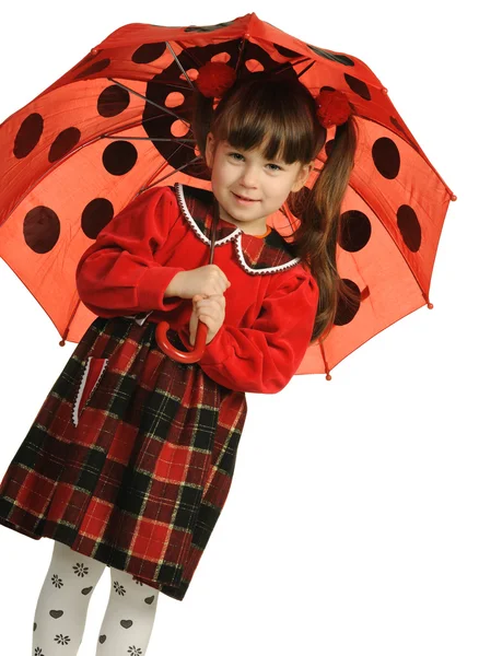 The little girl with a umbrella — Stock Photo, Image