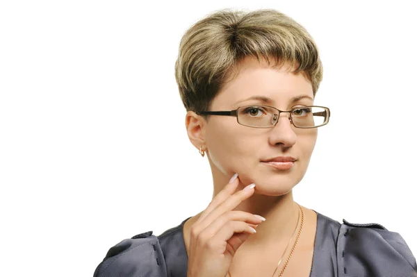 The pretty woman in glasses — Stock Photo, Image