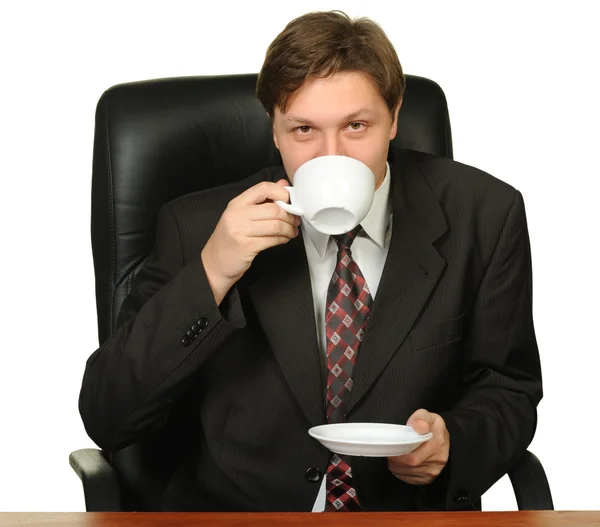 Biznesmen picia kawy — Zdjęcie stockowe