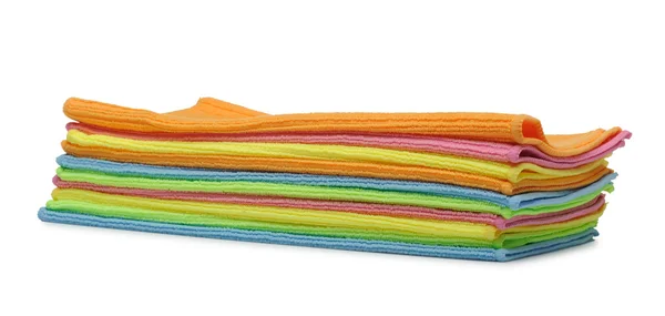 Doppelfarbige Handtücher stapeln — Stockfoto