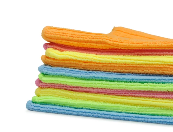 Stapel dubbele kleur handdoeken — Stockfoto