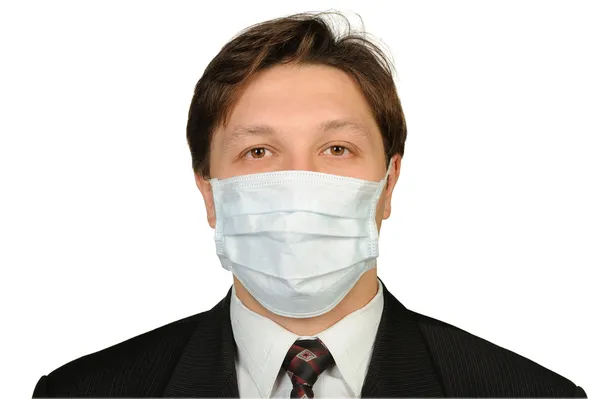 Der Mann mit der medizinischen Maske. — Stockfoto