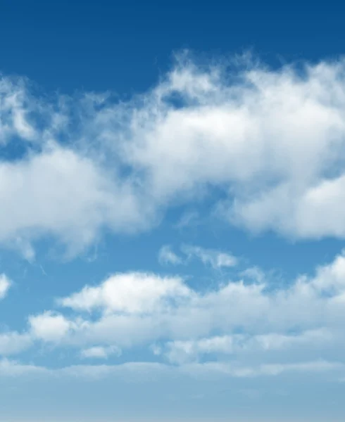 Mavi gökyüzünde beyaz kabarık bulutlar — Stok fotoğraf