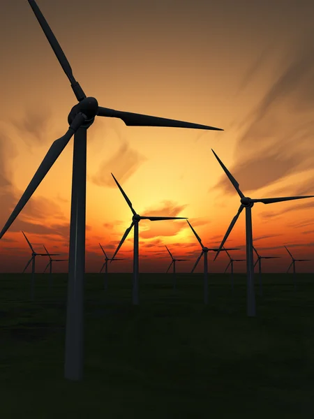 Rüzgar elektrik santrallar — Stok fotoğraf