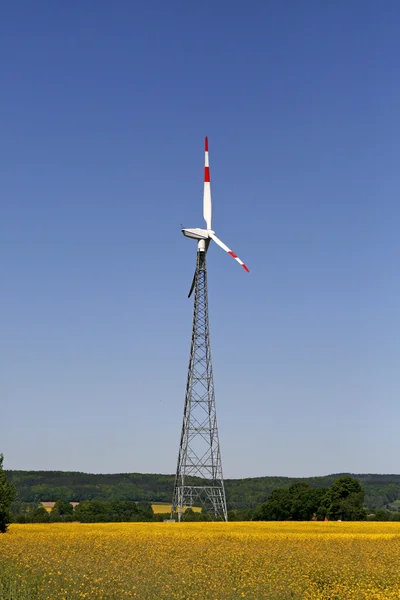 Wind power station with rape, Germany — Stock Photo, Image