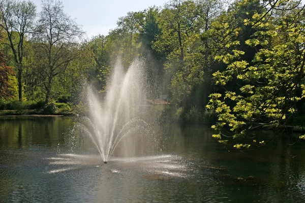 Damm med fontän i Tyskland — Stockfoto