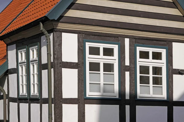 Timrade huset i detalj i Tyskland — Stockfoto