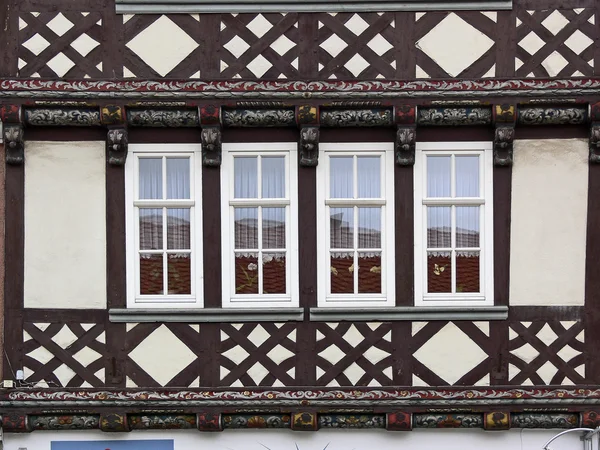 Duderstadt，木料半灰泥房子德国 — 图库照片