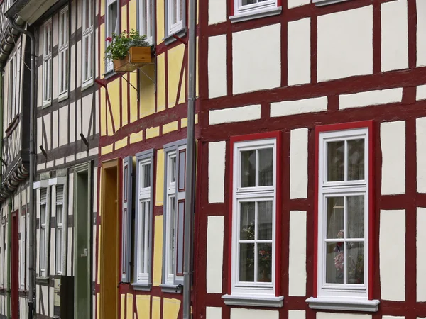 Casas con madera en Duderstadt, Alemania — Foto de Stock